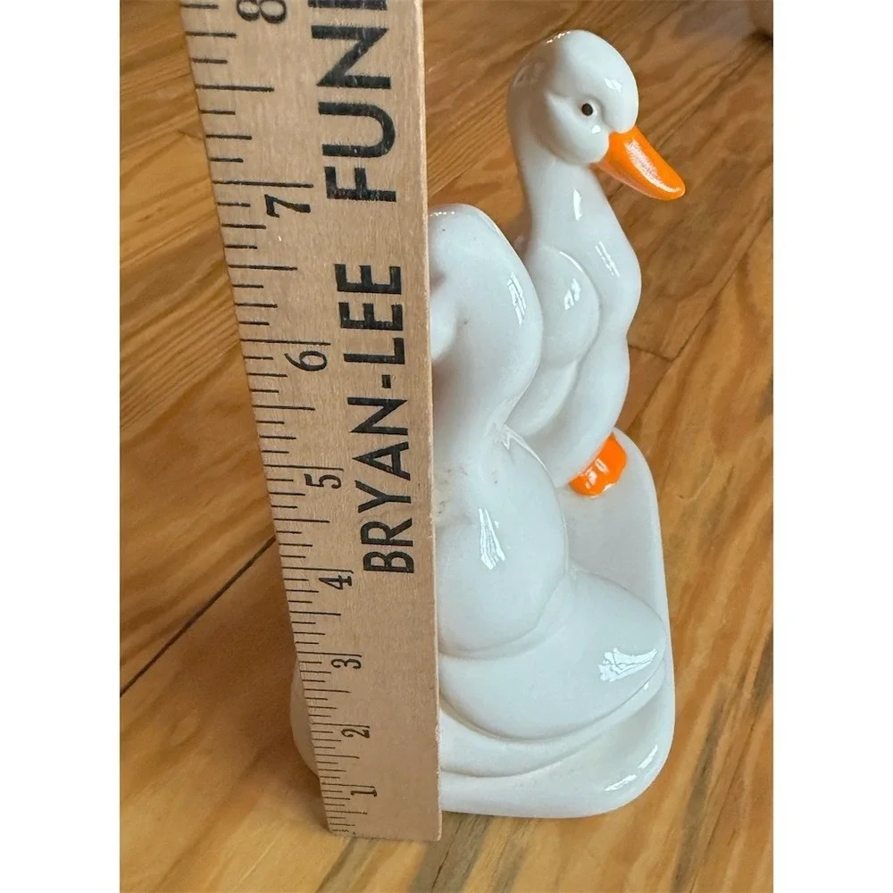 Unbranded Duck Napkin Holder White Ducks Orange Beaks & Feet Farmhouse